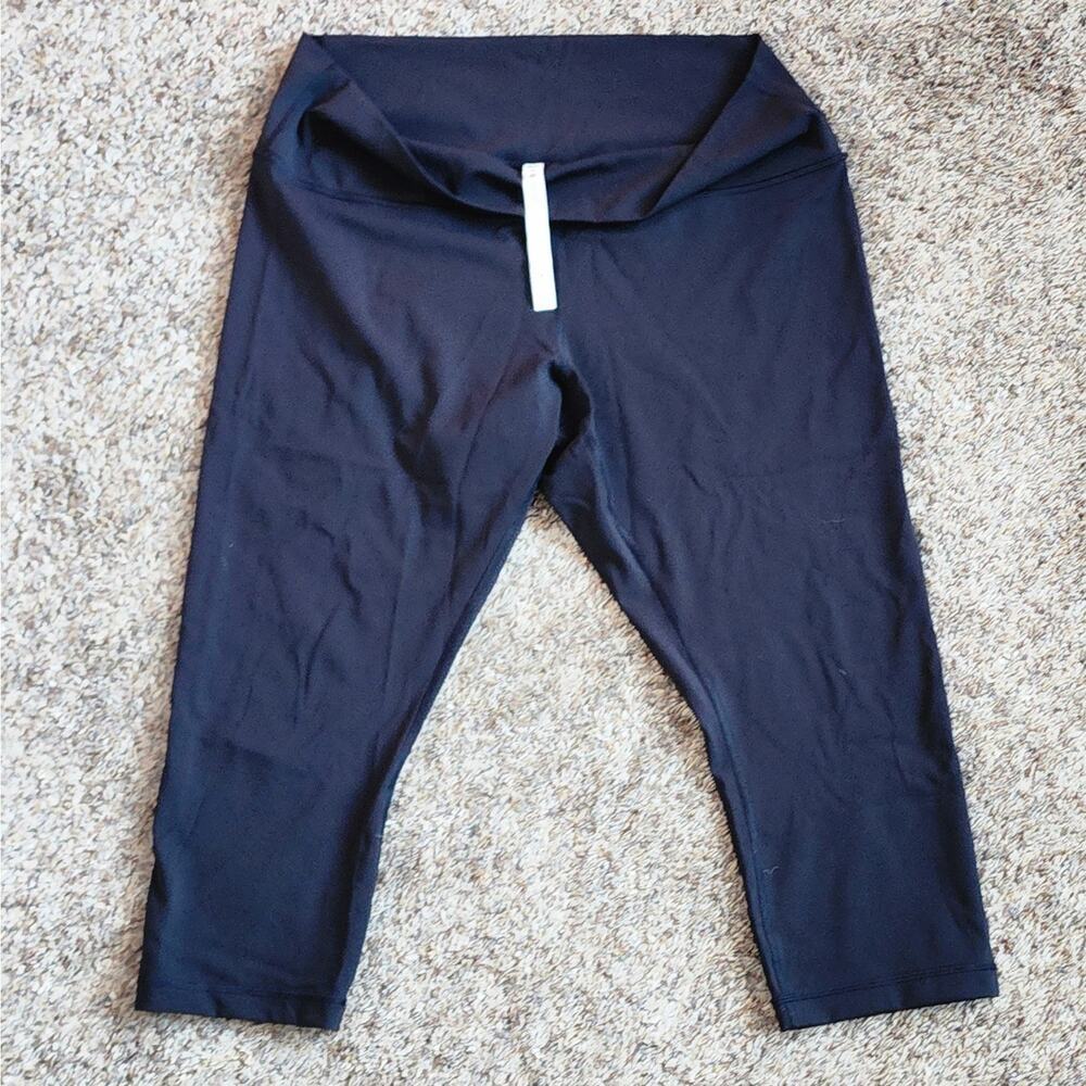 😍Lululemon Wunder Under Crop 21" High Rise Black EUC Full-On Luxtreme Yoga Gym